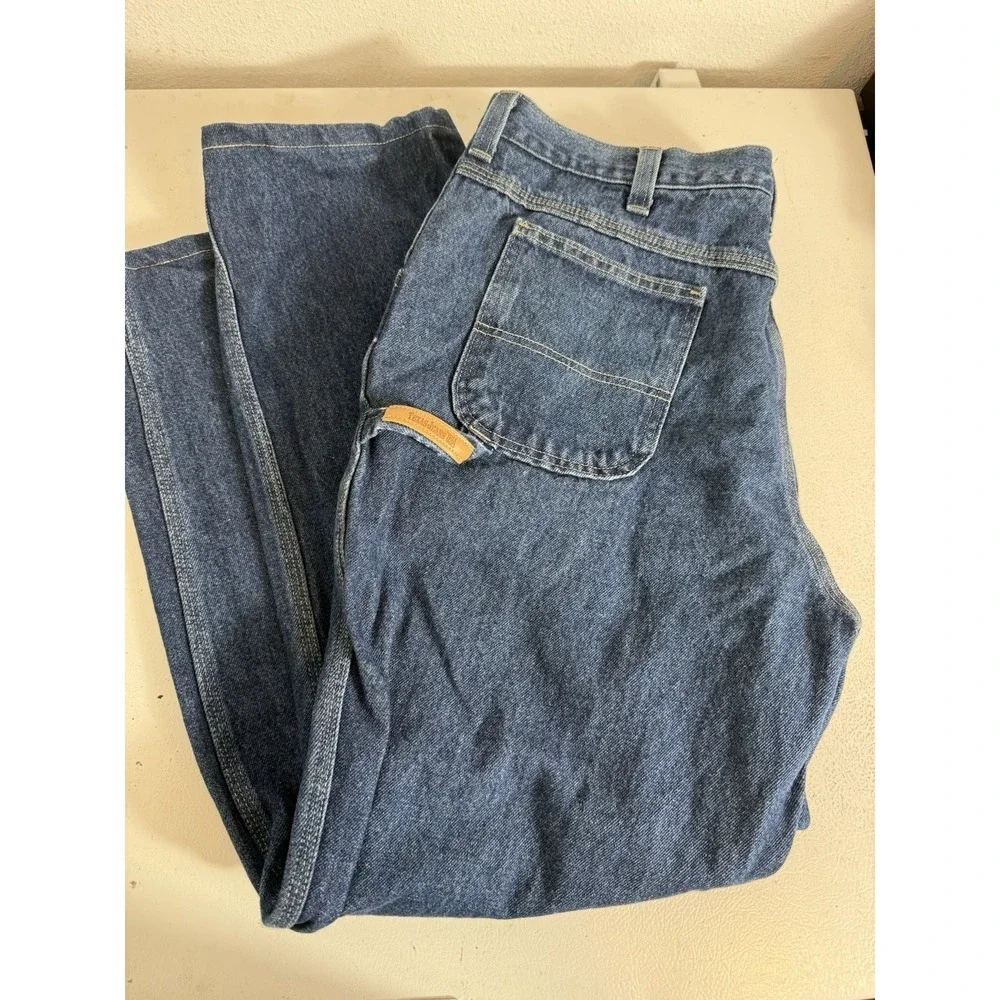 Texas Jeans Men's Carpenter USA Made Blue Denim Straight‎ Loose 40x32